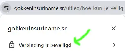 SSL verbinding van deze website; gokkeninsuriname.sr